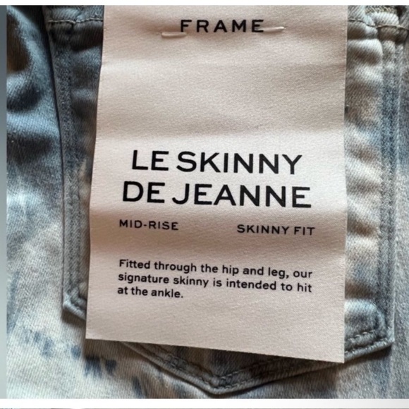 NWT Frame Denim Le Skinny De Jeanne Size 25 Blue and White Mid Rise Denim Jeans - Picture 10 of 16